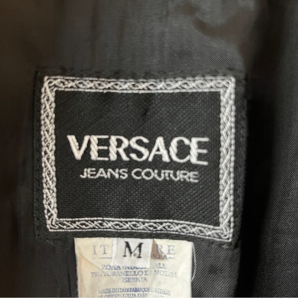 Versace Vest Womens Medium Black Jeans Couture Size M Medium Medusa Pulls Zip Up - Picture 2 of 16